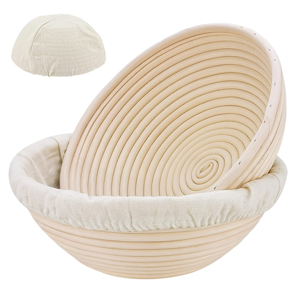 SnailDigit Banneton Bread Proofing Basket, 8.5 Inch, 2-Pack for Sourdough