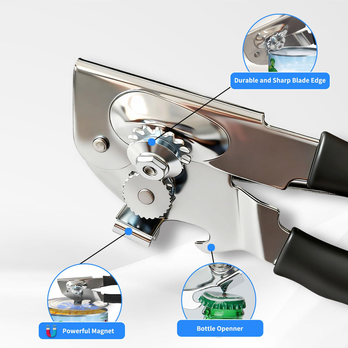JIWYMFE Manual Can Opener for Seniors, Arthritis and Weak Hands