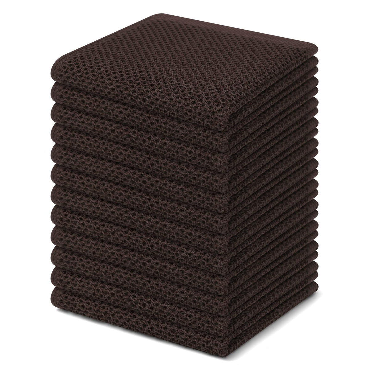 Homaxy 100% Cotton Waffle Weave Kitchen Dish Cloths 12-Pack, Dark Grey