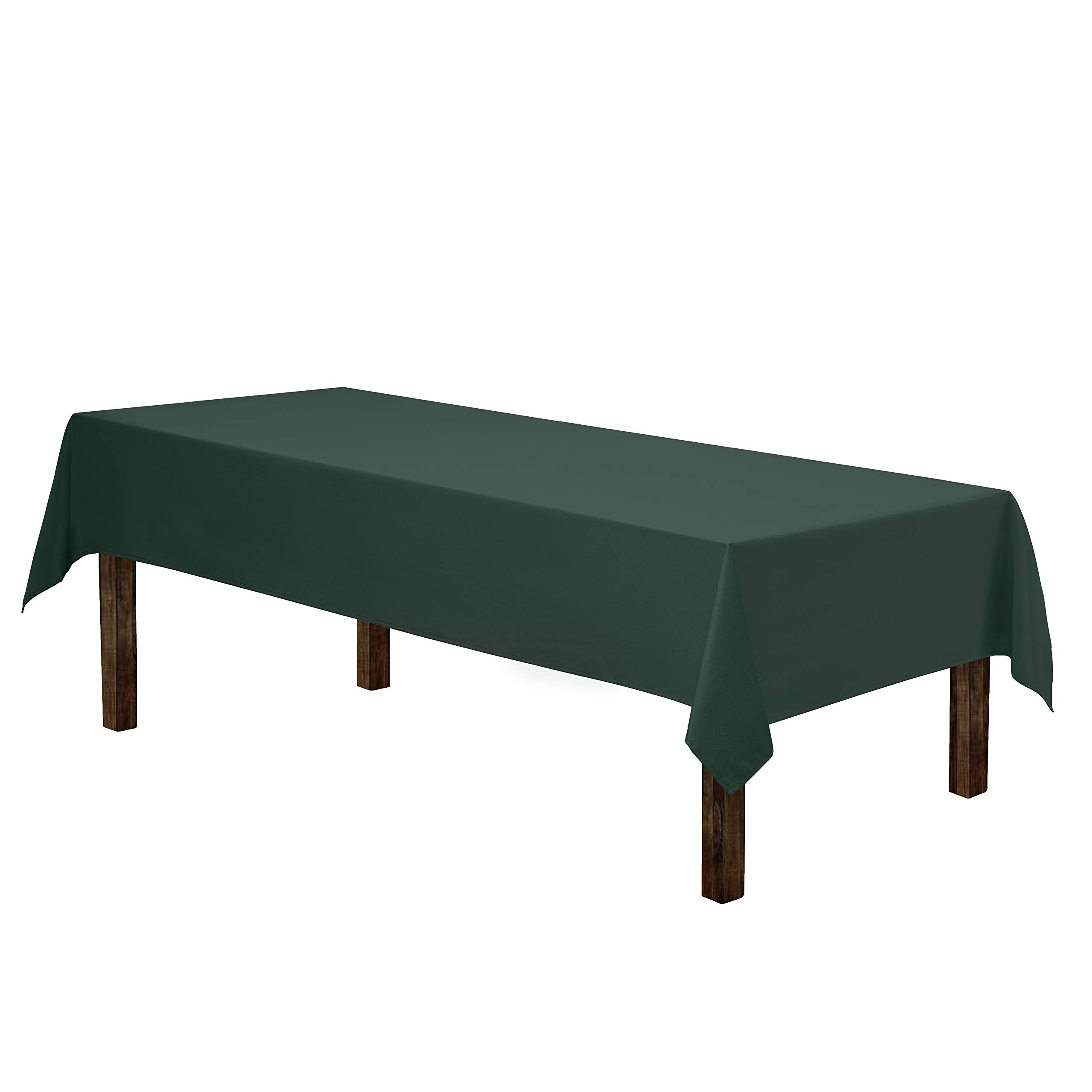 Gee Di Moda Rectangle Tablecloth - 60 x 126 Inch Hunter Green Table Cloth for 8 Foot Rectangle Tables - Heavy Duty Washable Fabric - for Holiday Party, Dinner, Weddings, Baby Shower & Events