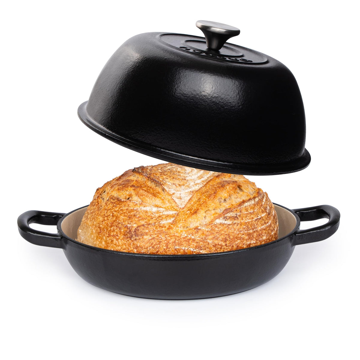 Enamelled Cast Iron Dutch Oven Pot – Dutch Oven For Sourdough Bread Baking – Cast Iron Bread Pot – Blue, 6 Quarts, 26cm – by Nuovva