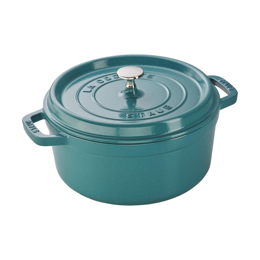 Staub Cast Iron 5.5-qt Round Cocotte - White Truffle, Made in France