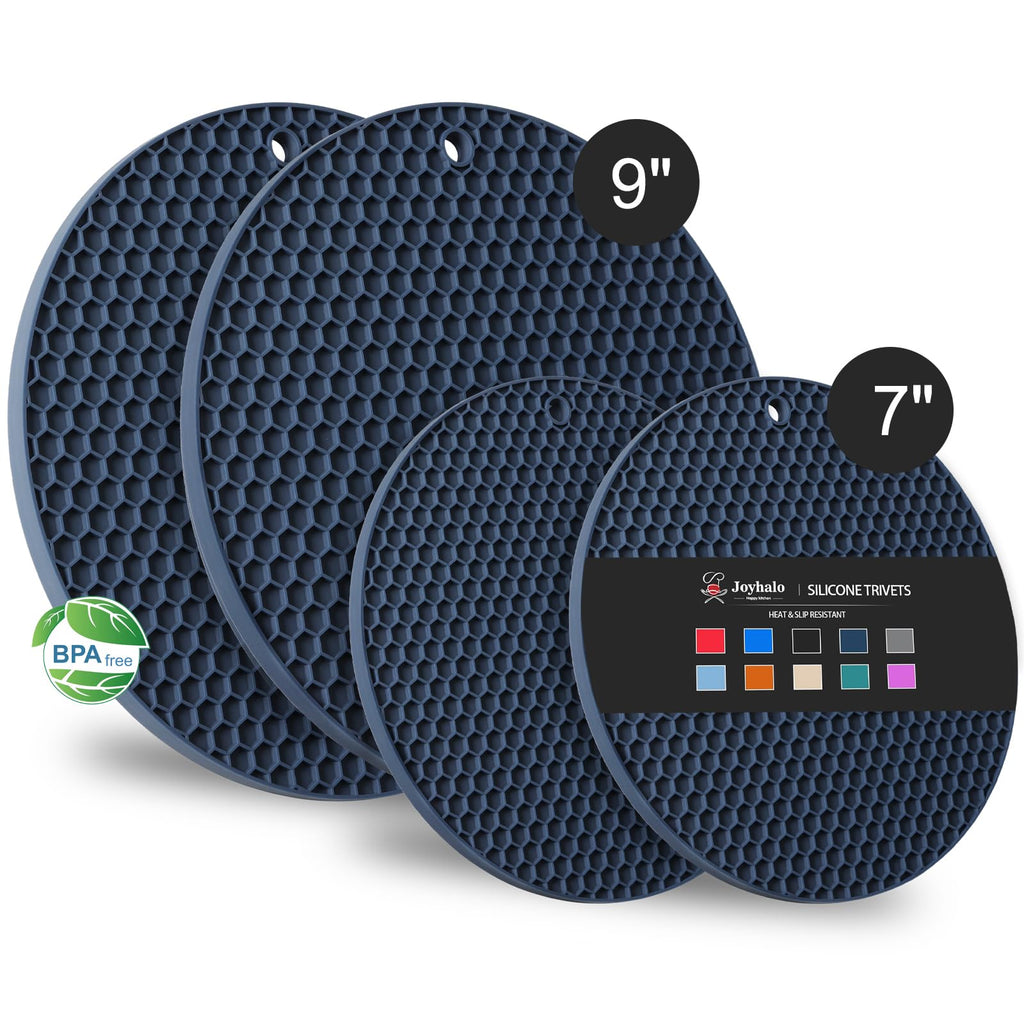 Joyhalo 4 Pack Silicone Trivet for Hot Dishes