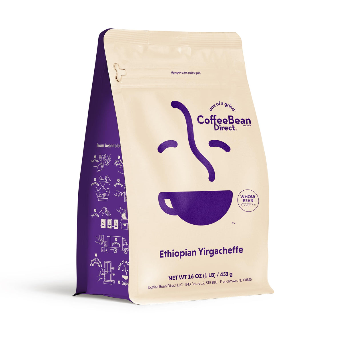 Coffee Bean Direct Tanzanian Peaberry, Whole Bean, 5lb Bag