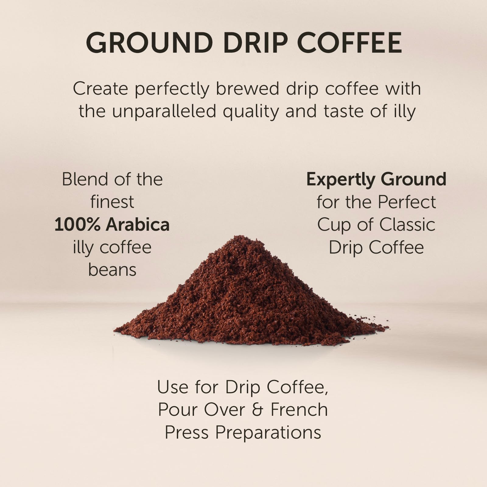 Illy Coffee, Ground Drip Forte, Extra Dark Roast, 100% Arabica Bean Bold Signature Italian Blend, No Preservatives, 8.8 Ounce (Pack Of 1)