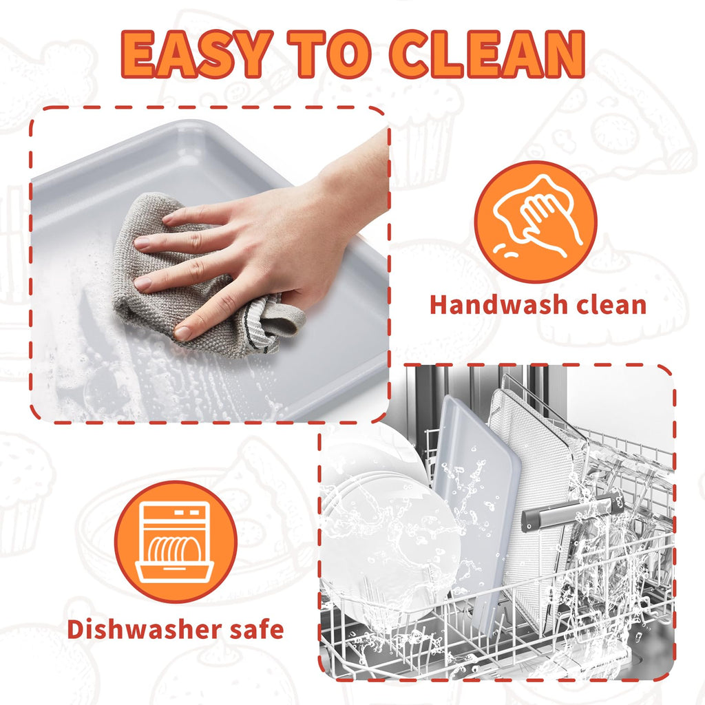 SHIKORI Non-Stick Ceramic Baking Sheet Set of 2 (Baking Sheet & Grill Net)