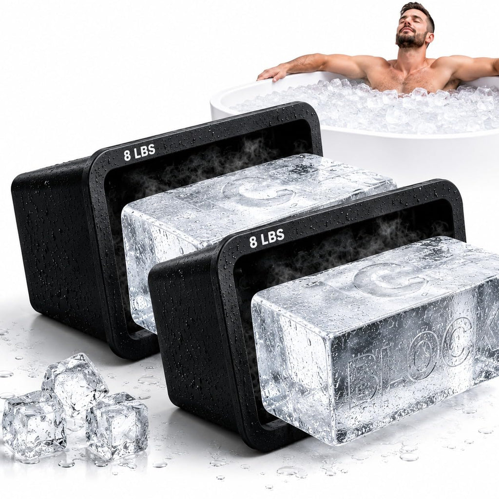 Extra Large Ice Block Mold (2-Pack) – 8 lbs Silicone Ice Brick Maker for Ice Bath & Cold Plunge – Giant Cube for Recovery, Muscle Relief & Coolers, Dishwasher Safe