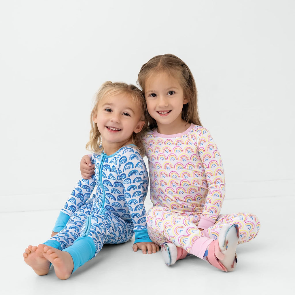 Little Sleepies Baby Pajamas, Blue Rainbows, Preemie