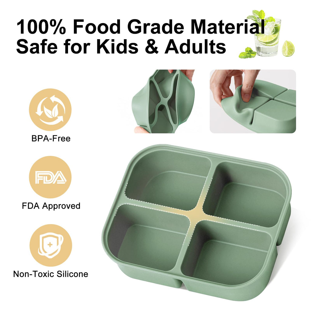 Nbyouw Ice Cube Tray 2 Pack – Stackable Large Silicone Ice Cube Freezer Molds & Easy Release Square Ice Cube Maker with Removable Lid BPA Free for Cocktail,Whiskey，Soup Baby Food