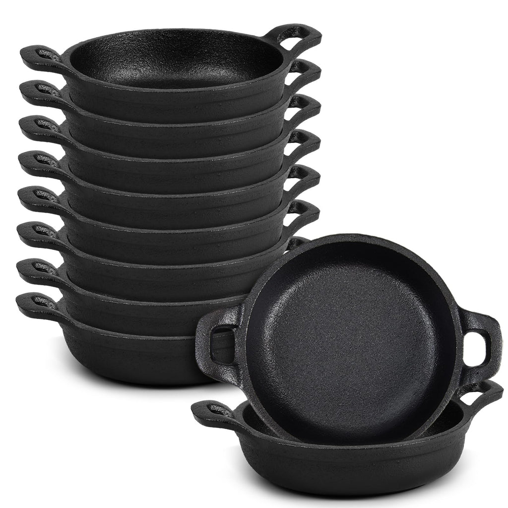 Ziliny 6 Pack Mini Cast Iron Skillets 6.3 x 6.3 x 1.5 Inch Pan Ramekin Set