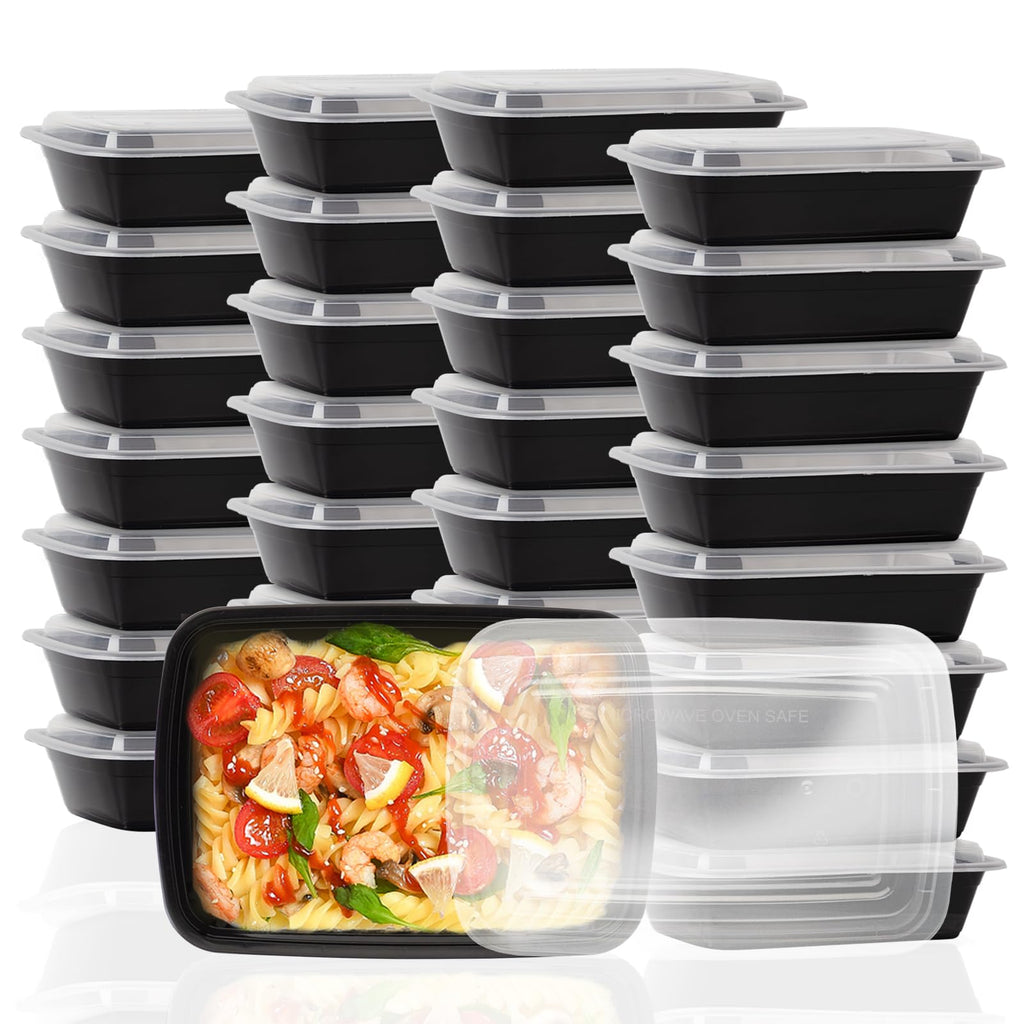 Ezalia 50 Pack- Meal Prep Containers 38oz, Plastic Food Prep Containers