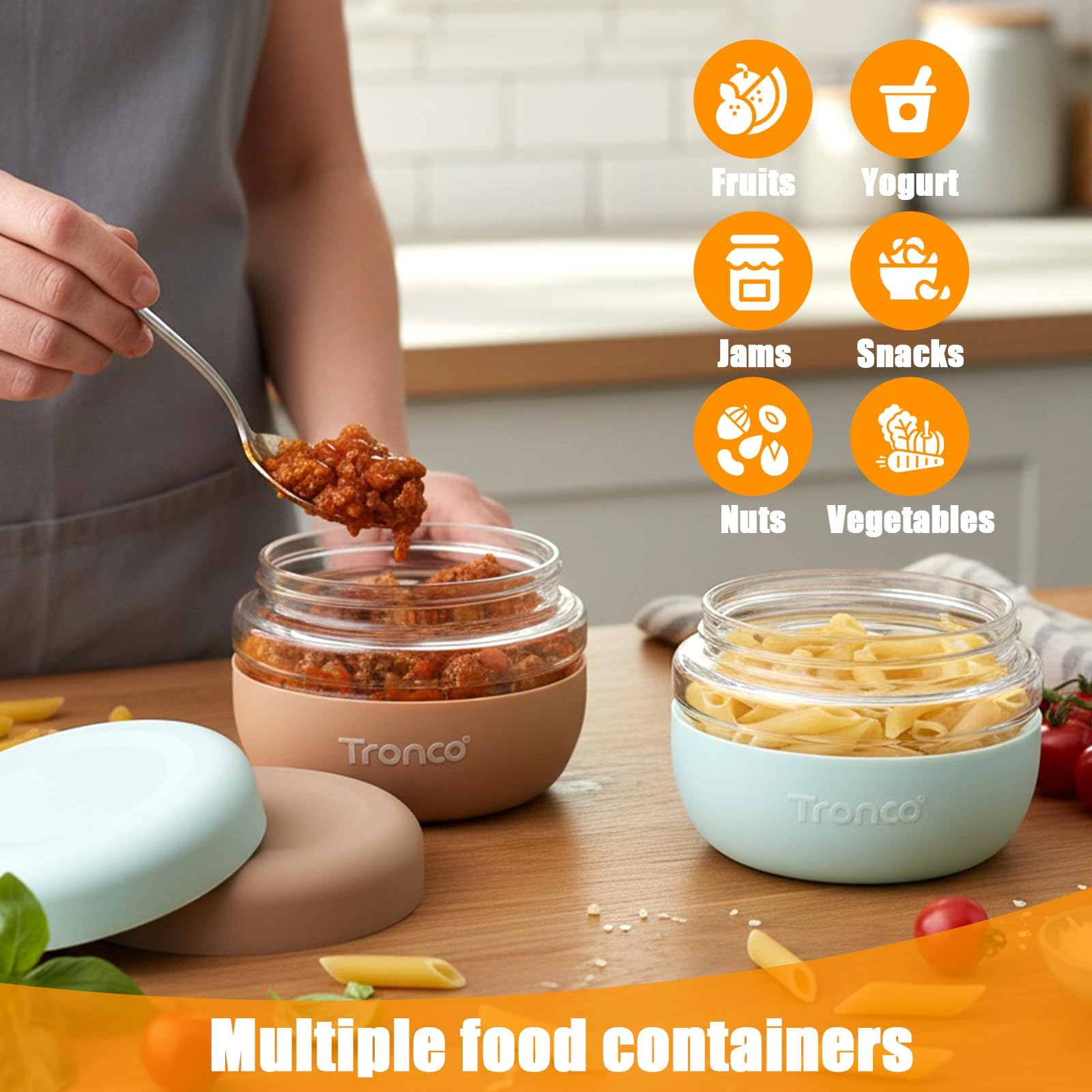 Tronco 24 oz Glass Food Storage & Lunch Bowl Containers with Airtight Lids