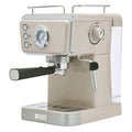 HADEN Barista Brew Espresso Coffee Machine, Stainless Steel Espresso Maker with Milk Frother and Steamer Function and 1.5L Water Tank, Putty & Copper
