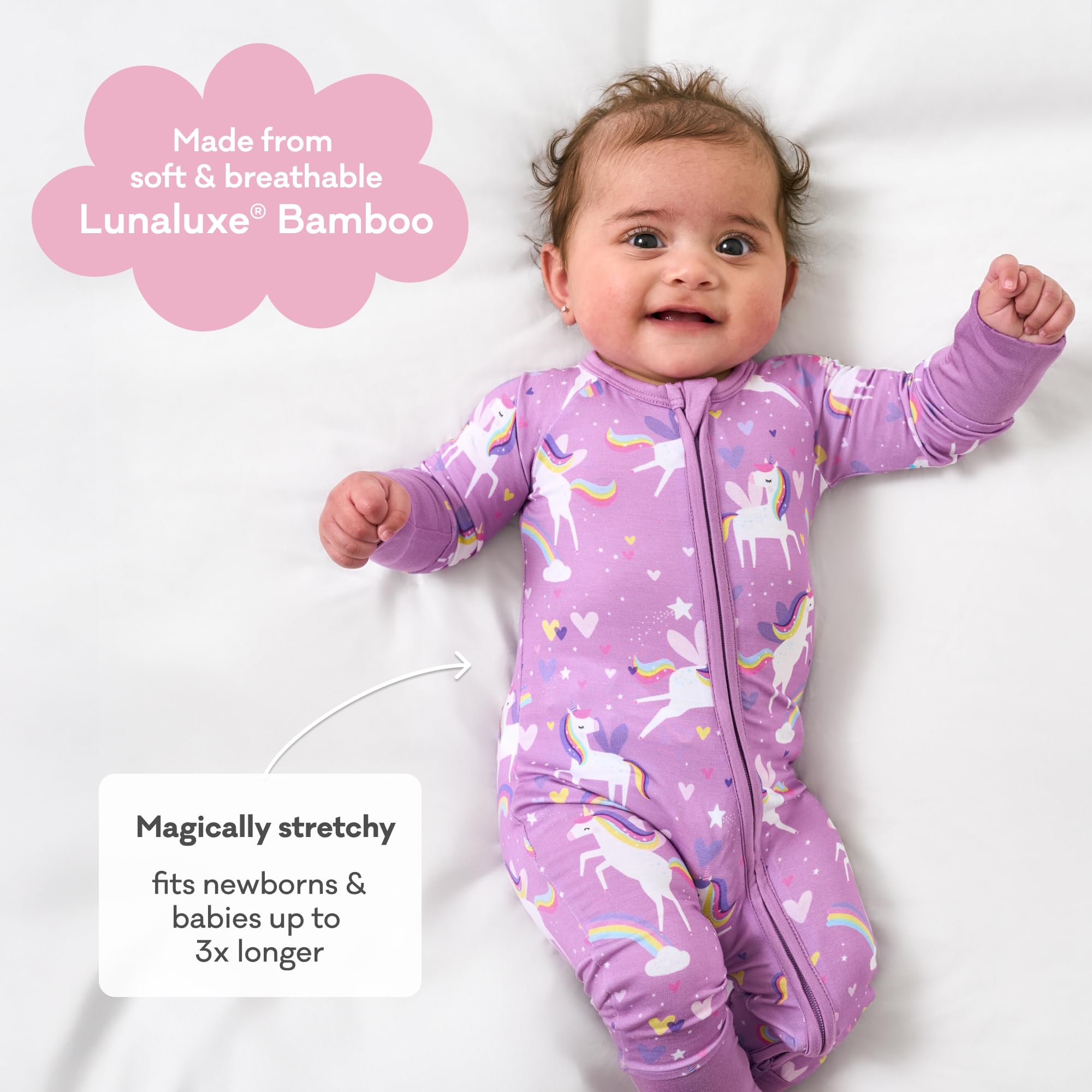 Little Sleepies Baby Pajamas, Sienna's Unicorns, Newborn