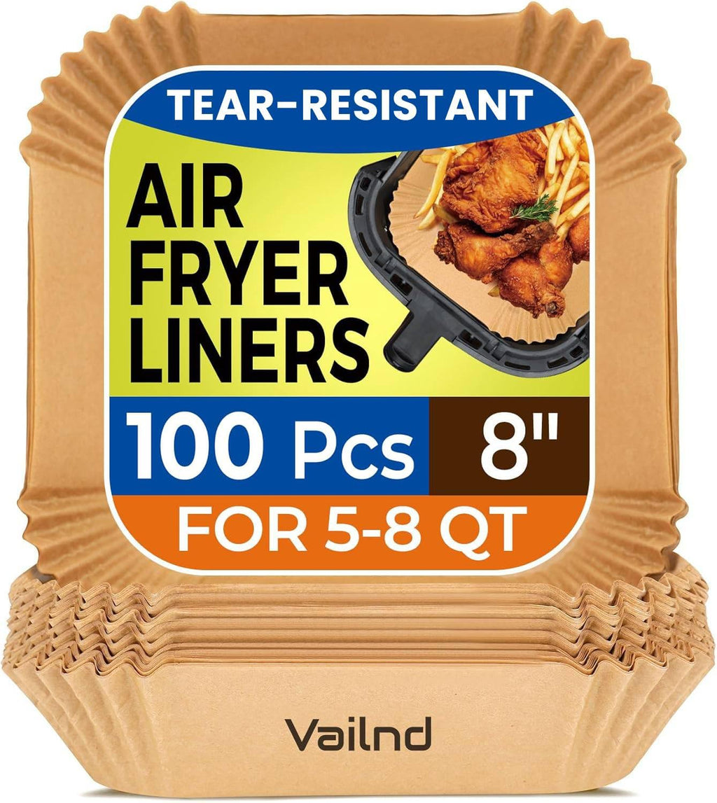 250 Pcs 9" Square Air Fryer Liners Disposable for 8-12QT, Parchment Paper