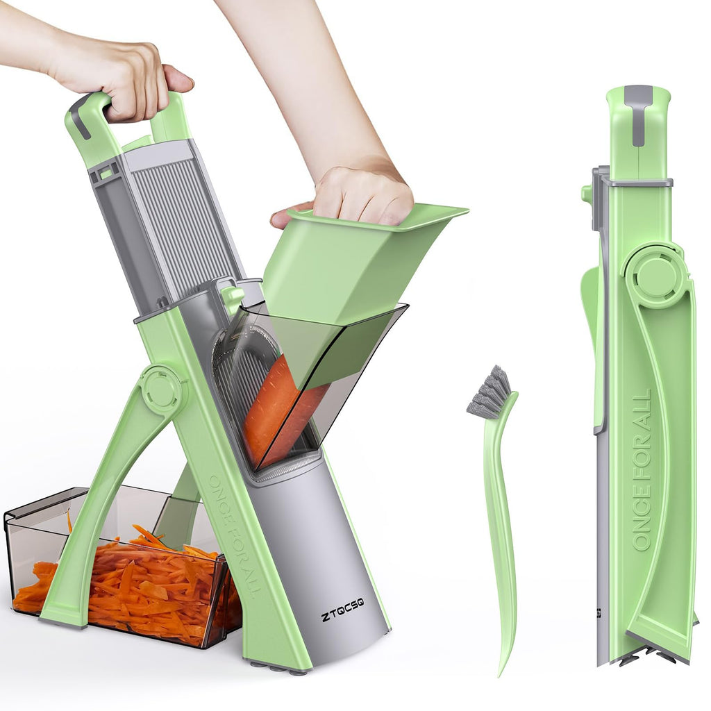 ZTQCSQ [All in 1] Safe Mandoline Veggie Slicer + Spiralizer for Kitchen