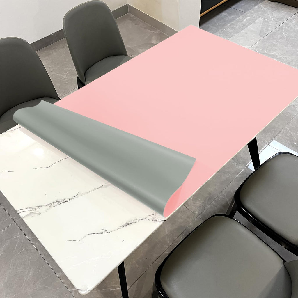 Zinkooat Faux Leather Table Cover,1.8mm Thick,30x48 Inch Desk Cover,Large Desk Mat,Table Protector,Table Cover Protector,Desk Covers On Top of Desks(Brown+Gray,30x48)