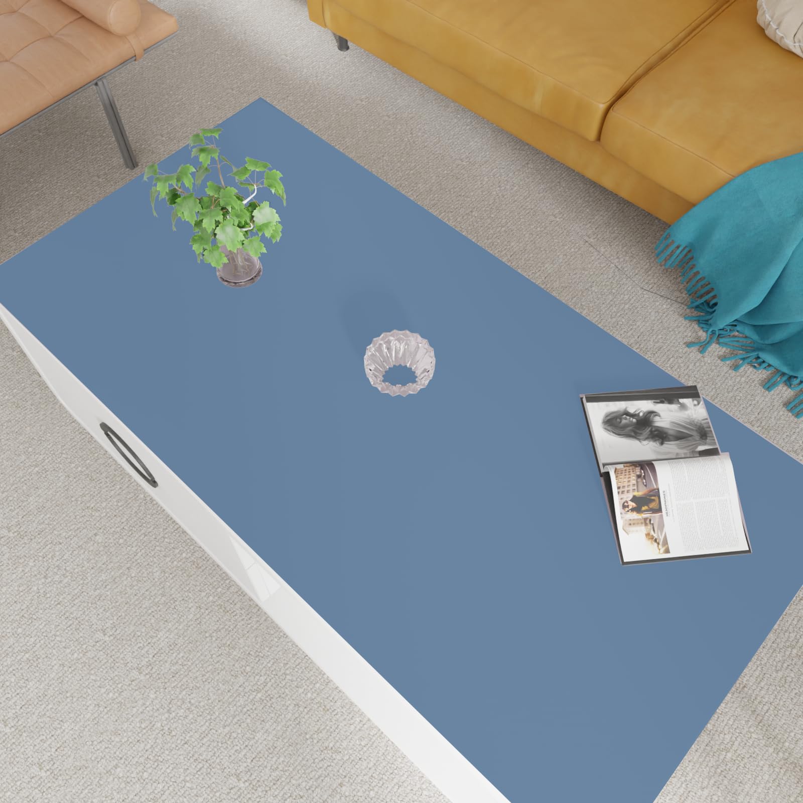 Zinkooat Faux Leather Table Cover,1.8mm Thick,24x48 Inch Desk Cover,Large Desk Mat,Table Protector,Table Cover Protector,Coffee Table Protector,Table Protector Mat(Grayish Blue+Dark Green,24x48)