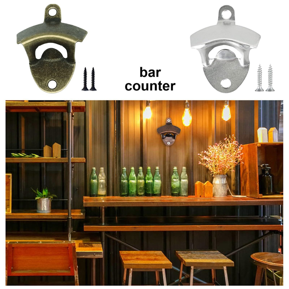 ANSLYQA 20 Pack Bottle Opener Wall Mounted (Silver)