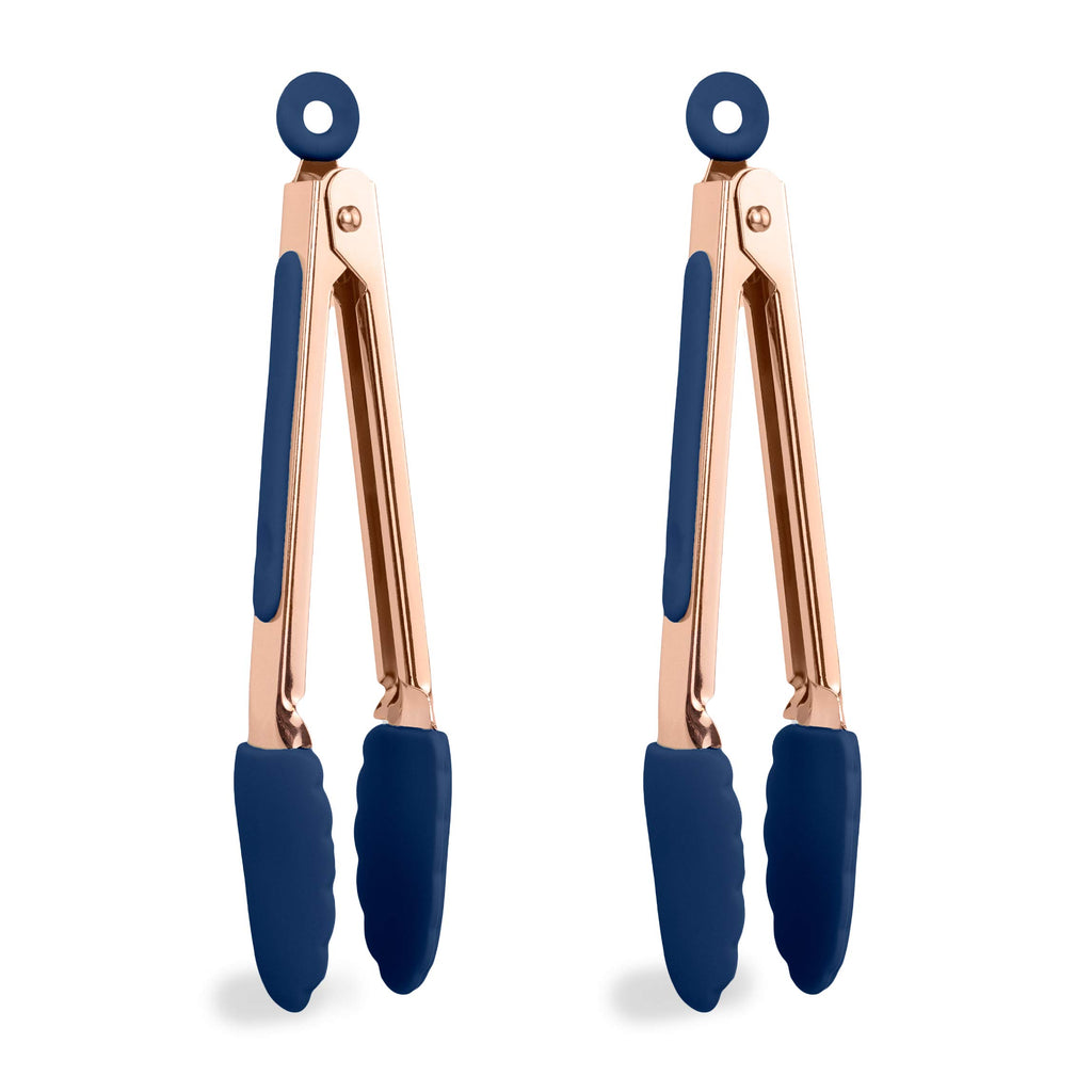 COOK WITH COLOR Stainless Steel Silicone Tipped Kitchen & BBQ Tongs Set, 2 Pc Tongs, Green