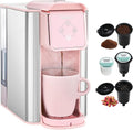 Mecity Coffee Maker 3 in 1 Single Serve Coffee Machine, Compatible with K cup Capsules, Instant Coffee Pot, Tea maker, 6,8,10 Oz Cup, Removable 50 Oz Water Reservoir, 120V 1150W, Dark Grey
