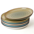 Sweese 7.4 Inch Porcelain Dessert Plates - Round Salad, Appetizer Plate Set for Kitchen, Small, Dishwasher Microwave Safe, Set of 6, Neutral