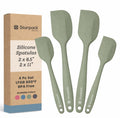 Starpack 'Scrape and Stir' Silicone Rubber Spatula Set (4-Piece) - LFGB Non Toxic, 600°F Heat Resistant, BPA-Free, One-Piece Kitchen Baking Spatulas - Dishwasher Safe for Nonstick Cookware Sage Green