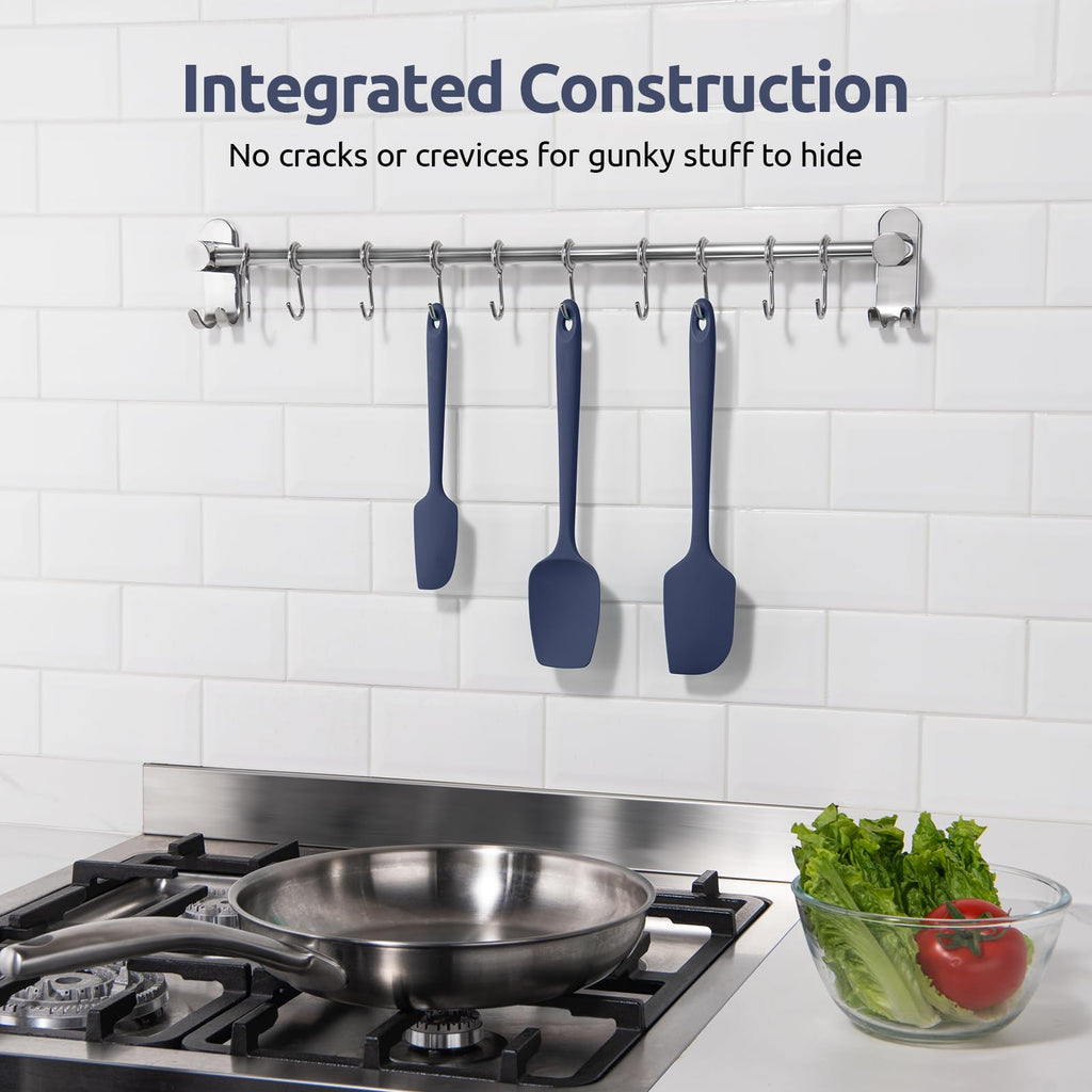 U-Taste Silicone Spatula Set, 600ºF High Heat Resistant, 3Pc, Midnight Blue
