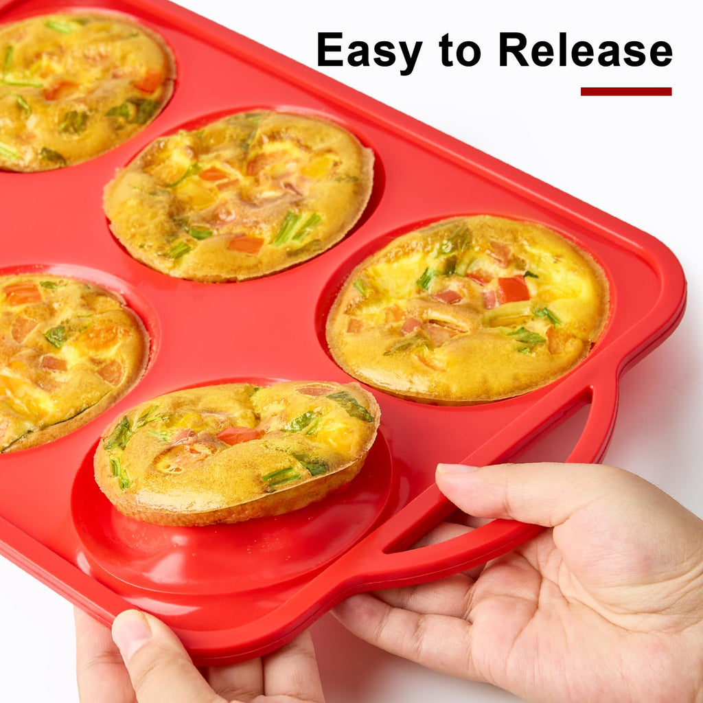 Puyeipt 4 Inch Jumbo Muffin Top Pans with Metal Frame, 2 Pack, 12 Cups