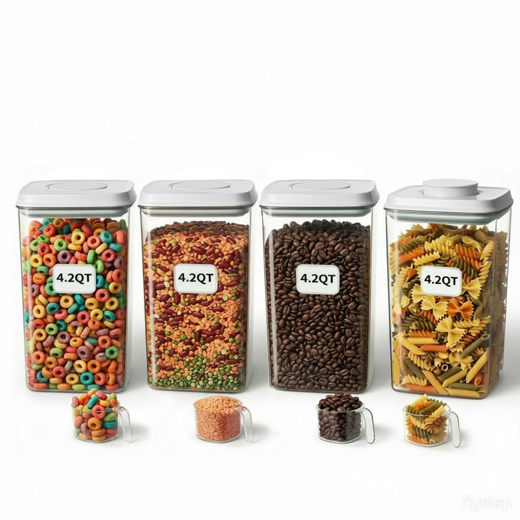 Melovom Pop Food Storage Containers Set Airtight Food Storage Containers with Pop Lids, Kitchen Pantry Organization and Storage, BPA Free, 2 x 2.8Qt