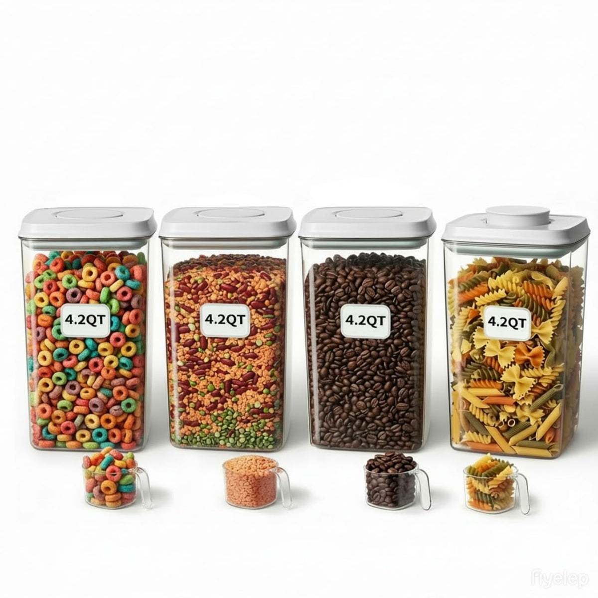 Melovom Pop Food Storage Containers Set Airtight Food Storage Containers with Pop Lids, Kitchen Pantry Organization and Storage, BPA Free, 2 x 2.8Qt