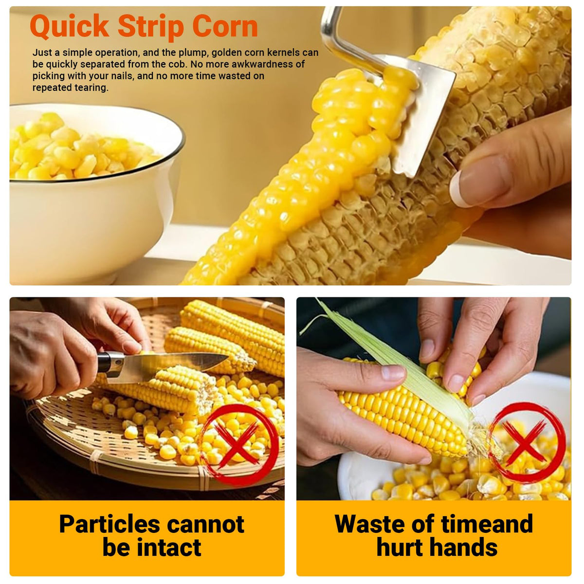 2 Pcs Corn Peeler for Corn on the Cob, Stripper, Remover