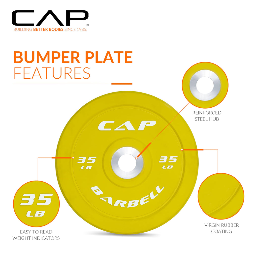 CAP 260lb Competition Olympic Bumper Plate Weight Set