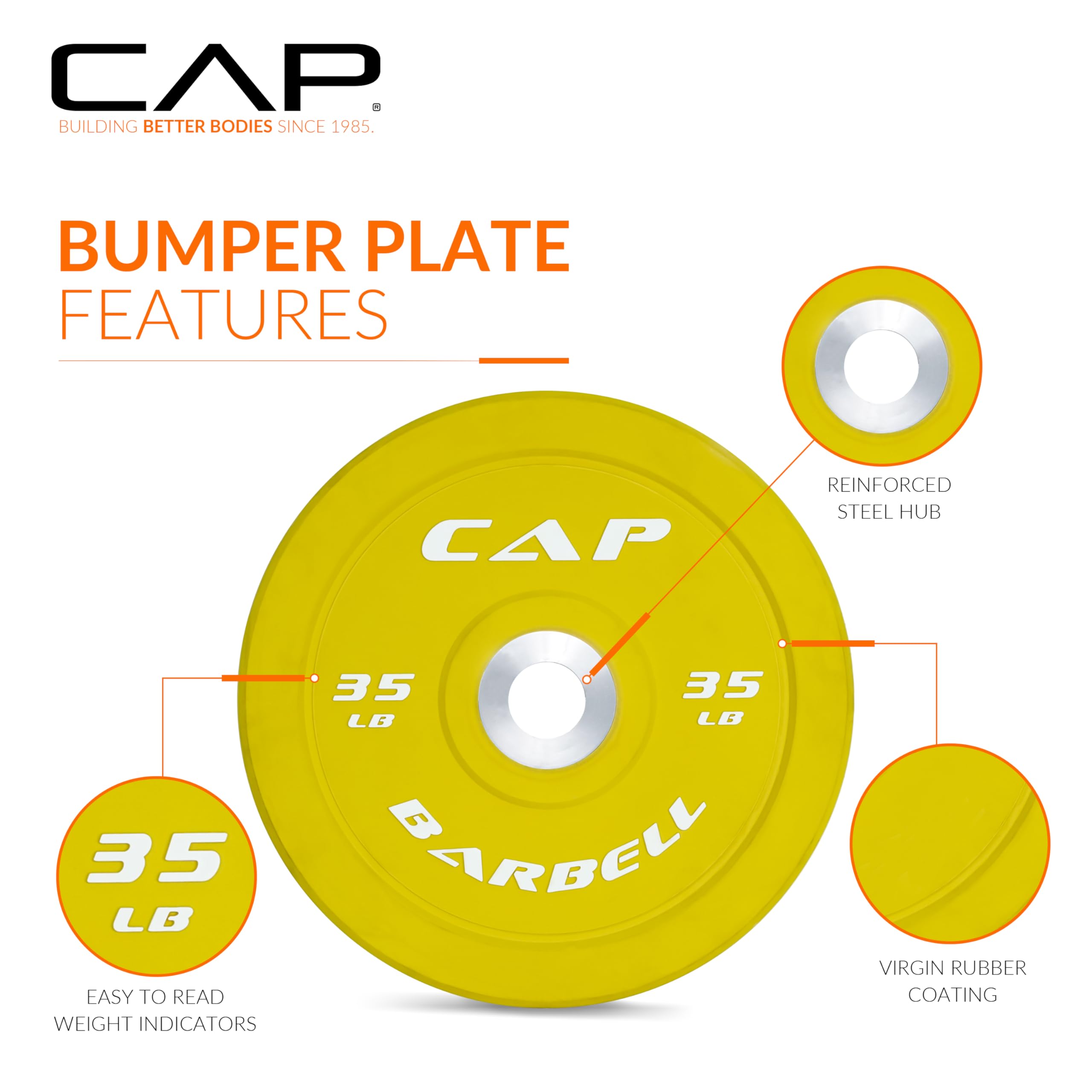 CAP 260lb Competition Olympic Bumper Plate Weight Set