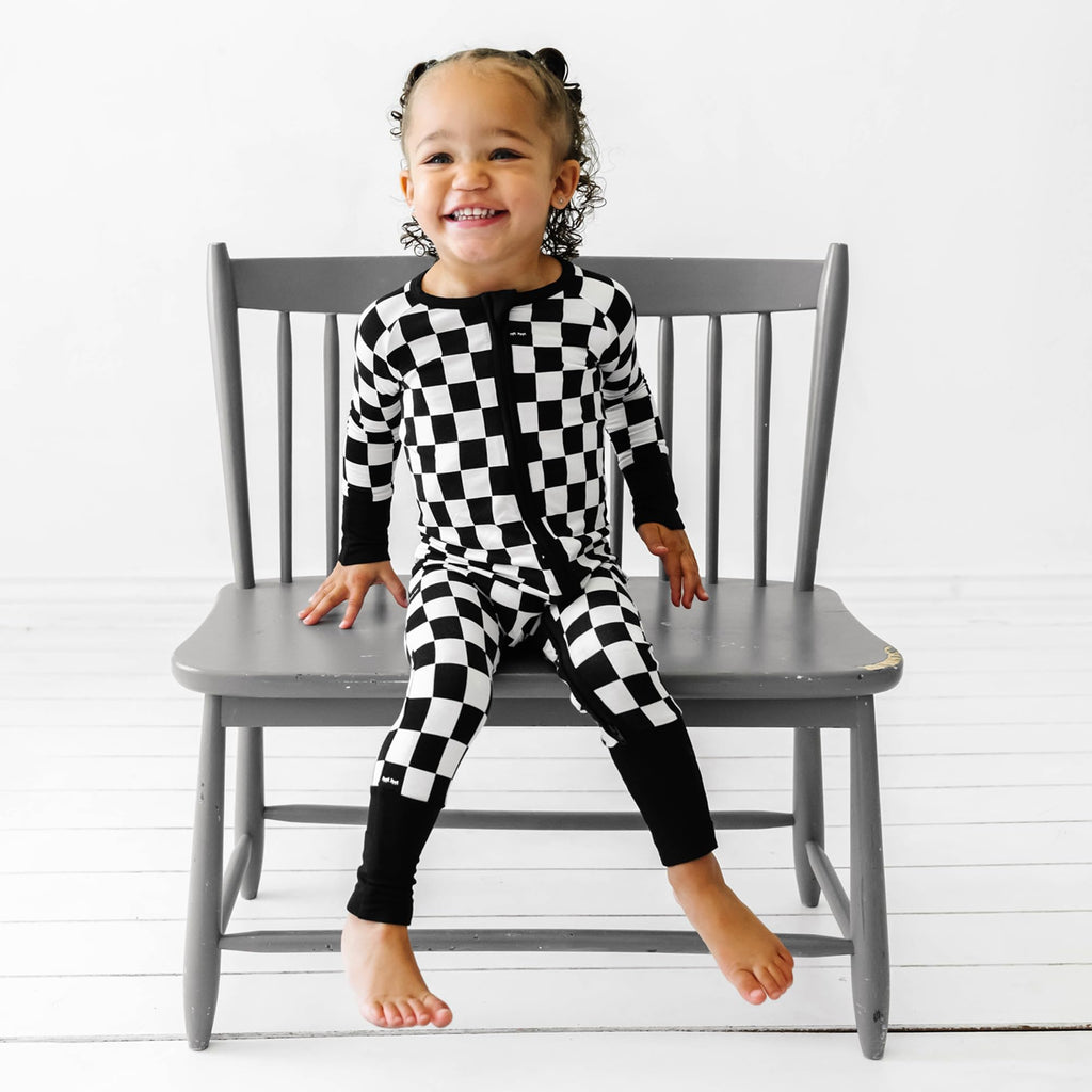 Little Sleepies Pajamas for Baby Boys & Girls, Viscose from Bamboo Baby Pajamas, Snug Sleeper, Toddler PJs, 2-Way Zipper, Cool Checks, 18-24 months
