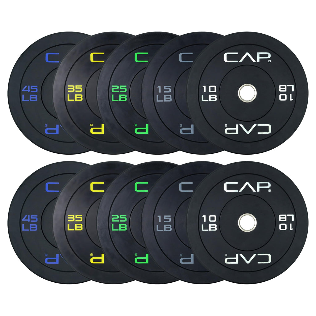 CAP 260lb Competition Olympic Bumper Plate Weight Set