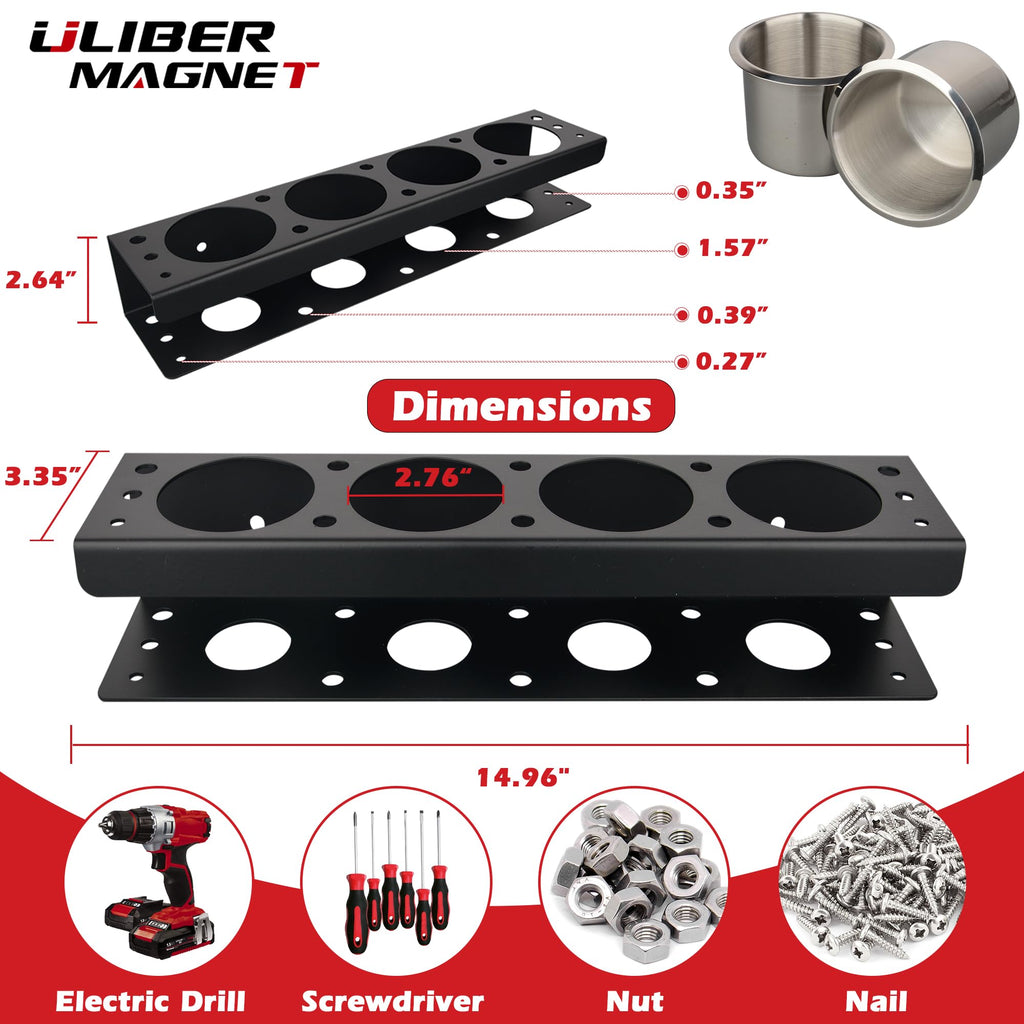 ULIBERMAGNET Angle Grinder Holder, Solid Steel Utility Storage Rack,Heavy Duty Wall Mount Storage Metal Shelf Holder for Angle Grinders, Cutters, Polishers,Screwdriver