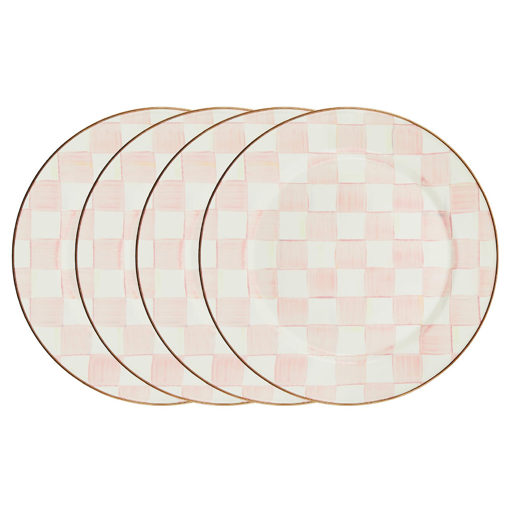 MACKENZIE-CHILDS Enamel Charger Plate, Brown-and-White Mocha Check