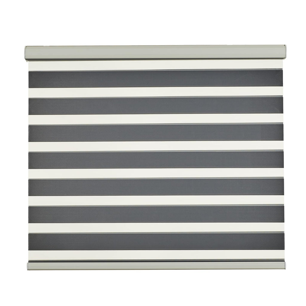 Persilux Cordless Zebra Blinds for Indoor Windows, Free-Stop Zebra Blinds Cordless, Light Filtering Sheer Shades Dual Layer for Day and Night, Zebra Roller Shades for Home (34.25" W X 64" H, White)