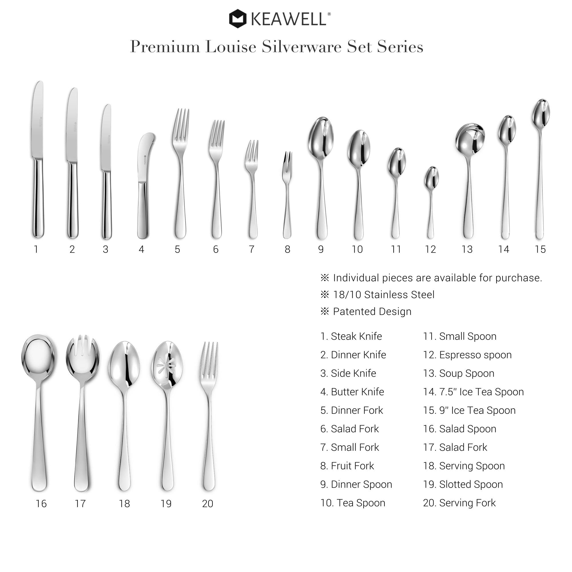 KEAWELL Premium Louise 6-Piece 4.4-Inch 18/10 Coffee Spoons (4.4 inches, 6)