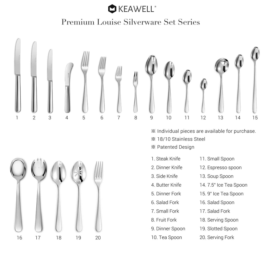 KEAWELL Premium Louise 6-Piece 4.4-Inch 18/10 Coffee Spoons (4.4 inches, 6)