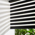 Persilux Cordless Zebra Blinds for Windows (35" W X 47" H, Black) Free-Stop Dual Layer Roller Windows Shades for Day and Night, Light Filtering Sheer Shades for Home, Easy to Install
