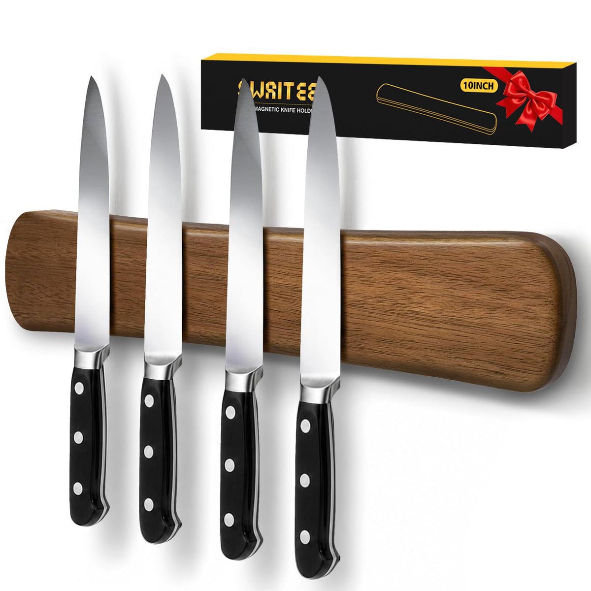 Magnetic Knife Holder, 16 Inch Acacia Wood Knife Strip for Wall or Fridge