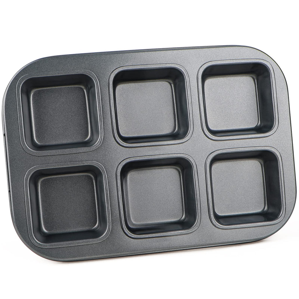 Beasea Brownie Pan with Dividers, 1 Set 12 Cavity All Edges Square Cupcake Brownie Pans Mini Cake Non Stick Baking Carbon Steel Bread Mold Small Edge 3x4 Individual Cutter Sheet Tray for Cookie Oven