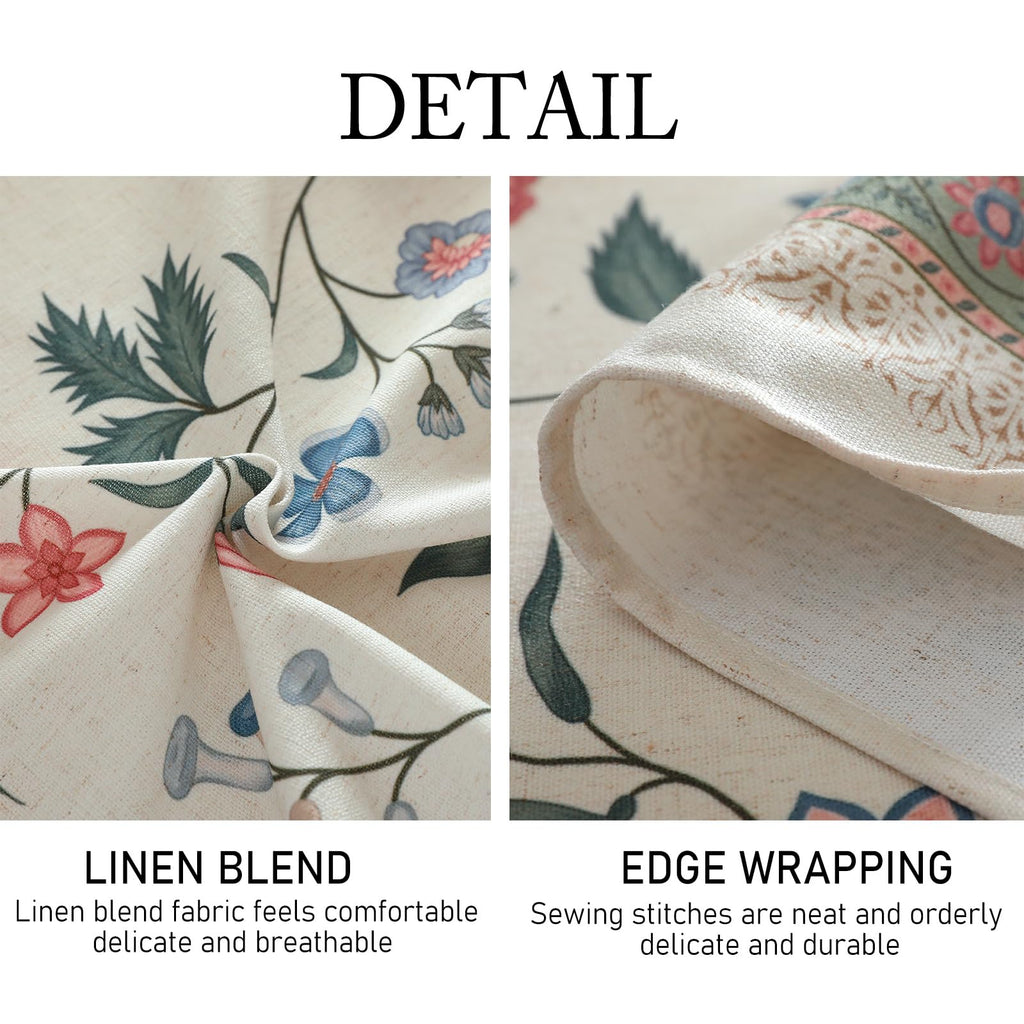 ISAENNE Designer French Linen Tablecloth Rectangular,71"x55"-Daffy