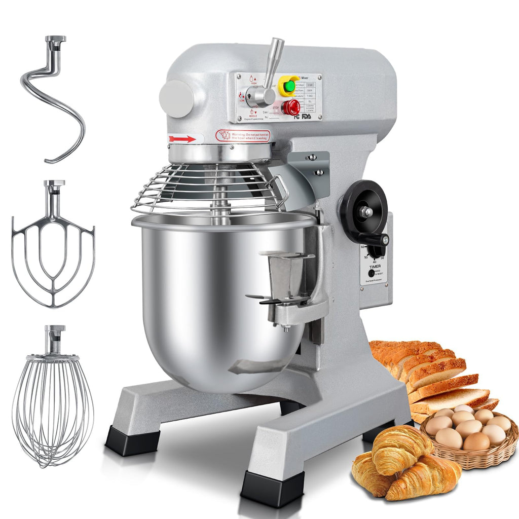 BOSBAK 30 QT Stand Mixer, Commercial Industrial Grade Kitchen Electric Food Mixer with Stainless Steel Bowl, 3 Types of Mixing Tools, Built for Professional Baking: Effortlessly Handles Large Recipes
