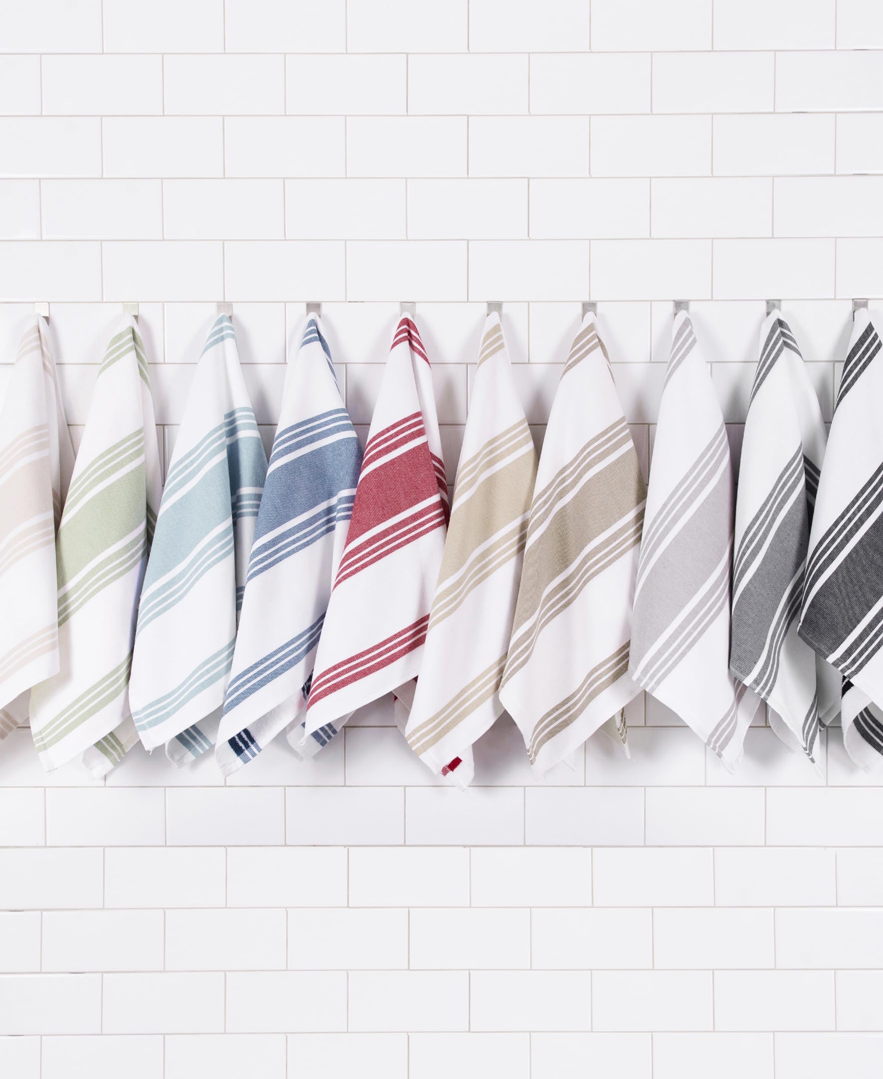 All-Clad Dual-Purpose Kitchen Towels: Highly Absorbent - 100% Cotton, 17"x30" Dish Towels for Cleaning & Drying Dishes & Glassware, 3-Pack, Titanium