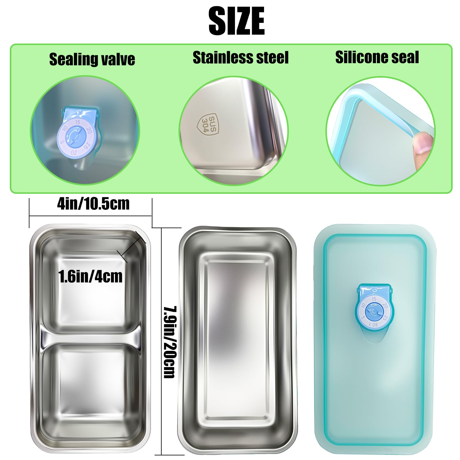 Stainless Steel Snack Containers with Lids - condiment containers with lids, reusable double compartment snack containers, Grab and Go Snack Containers Dishwasher Safe for School, Work, travel