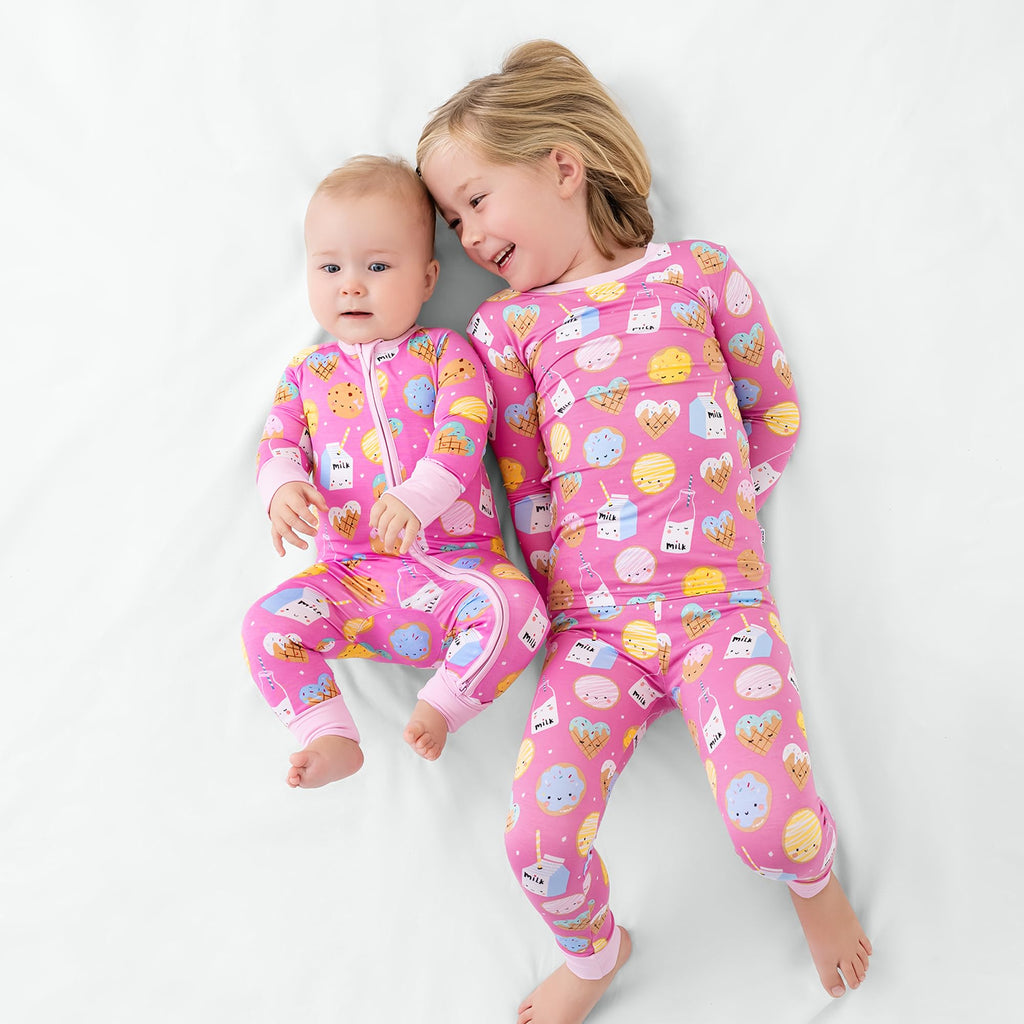 Little Sleepies Baby Pajamas, Pink Cookies & Milk, 2T