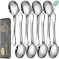 Keyoxy Serving Spoons Set, 8PCS, 10-Inch, Includes 4 Large, 4 Slotted